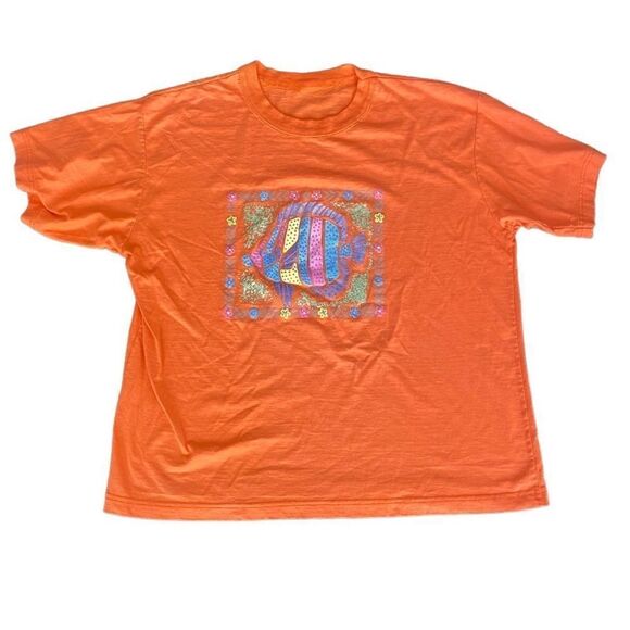 Vintage Fish T Shirt Summer Orange - Picture 1 of 3